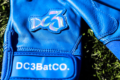 Royal Blue with chrome batting gloves